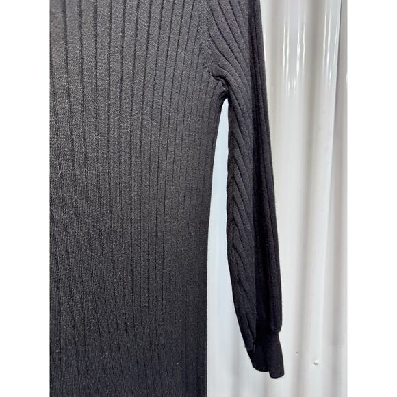 Charles Henry Black Ribbed Bodycon Soft Sweater Dress Small New With Tags - Picture 5 of 6